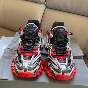 Balenciaga Track.2 Black Grey Red - Gray Sneakers